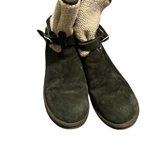 UGG Black Ankle Boots with Buckle Detail